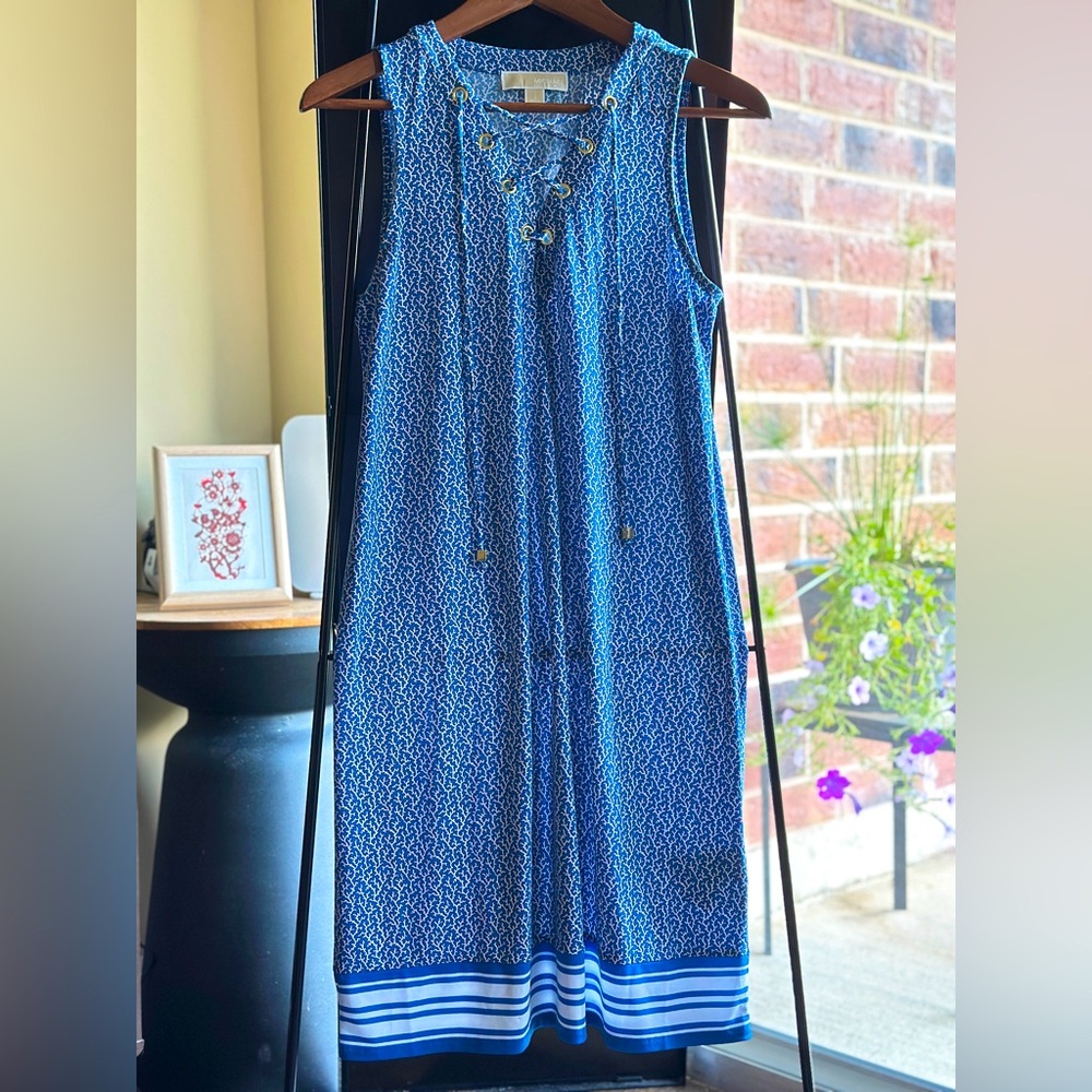 Michael Kors Blue Patterned Dress